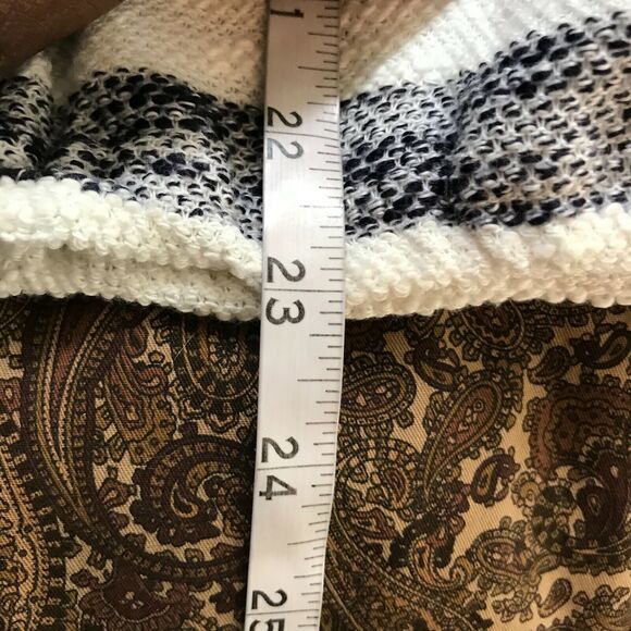 Sanctuary Sweater Womens Sz M Navy Blue Striped Textured Knit Pullover - Picture 11 of 11